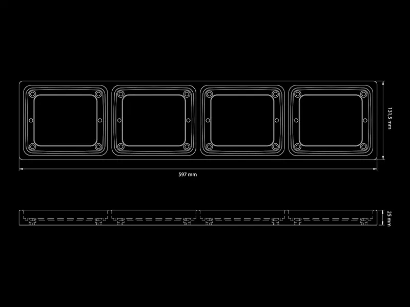 STRANDS IZE LED FRAME 4X SQUARE - Profesionalus kvadratinių žibintų montavimo rėmas - Attēls 4