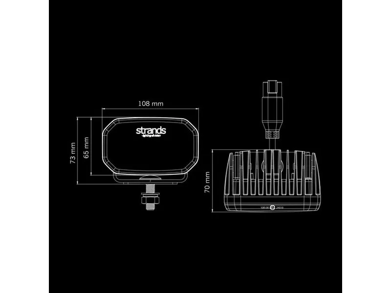 STRANDS FOR9T NO-GLARE Darbinis Žibintas su Raudona-Geltona Pozicine Šviesa (10-48V, 3600lm) - Attēls 10