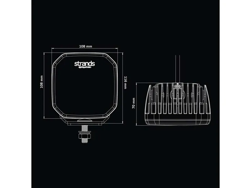 STRANDS FOR9T NO-GLARE Darbinis žibintas su raudonos ir gintarinės spalvos poziciniu apšvietimu, 7200lm, 10-48V, ECE R10 - Attēls 8