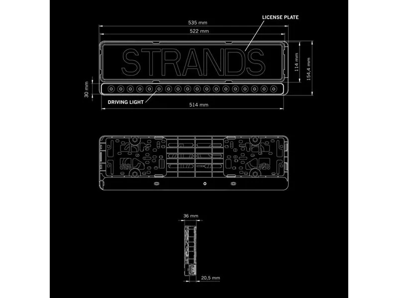 STRANDS NUUK E-LINE BLACK LED BAR 20" - Galingas 9000lm Žibintas, 9-36V, 5000K, ECE R10 R149 Patvirtinimai - Attēls 7