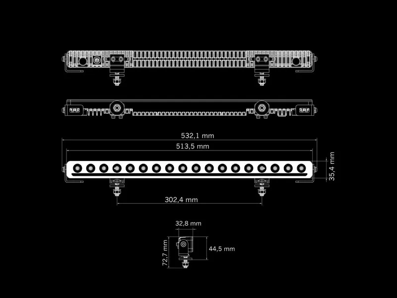 STRANDS Nuuk D-Line 20" LED bar žibintas 9600lm, 514mm, R149 - Attēls 2