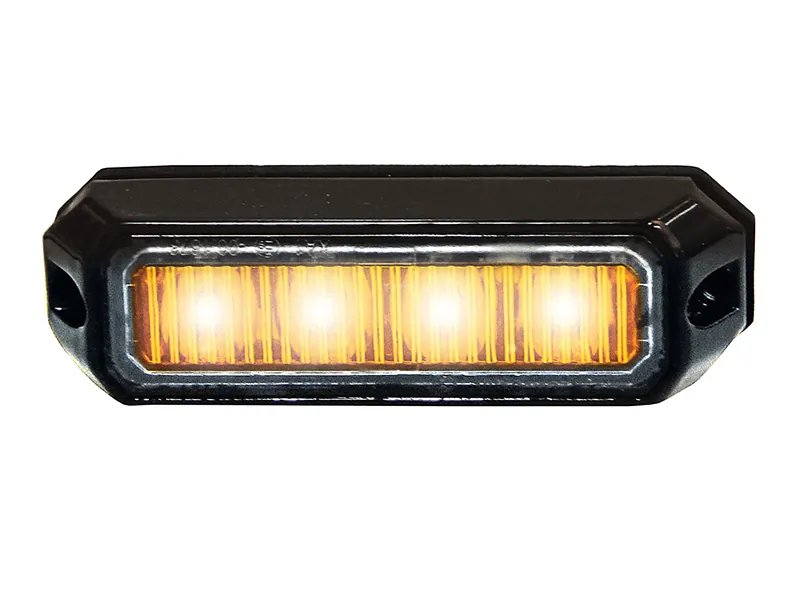 STRANDS Oranžinis įspėjamasis LED švyturėlis mini su 18 mirksėjimo režimų, 12-32V, IP67, ECE R65 sertifikuotas