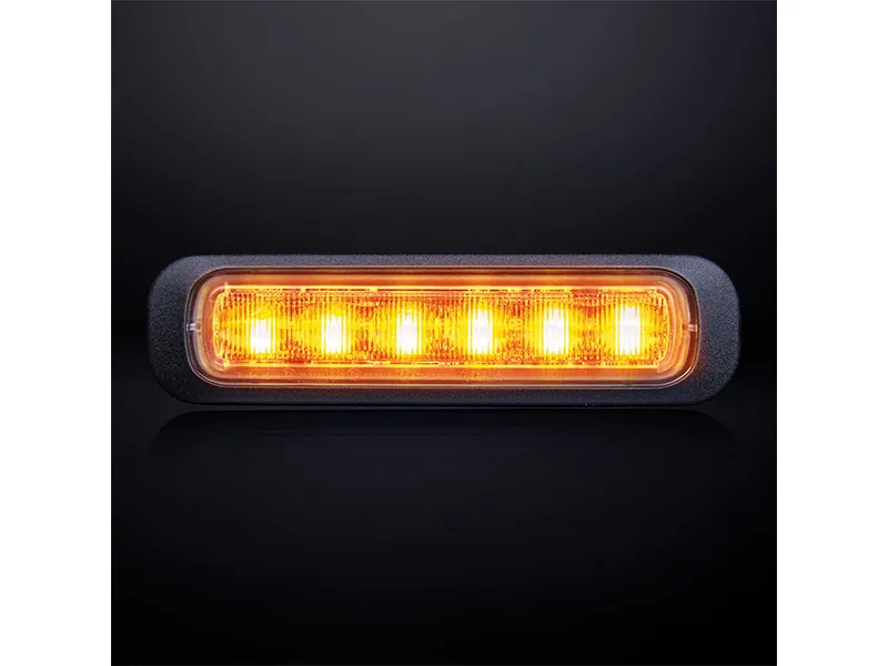 STRANDS Dark Knight oranžinis LED įspėjamasis žibintas, 6 LED, tamsintas lęšis - Attēls 2